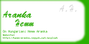 aranka hemm business card